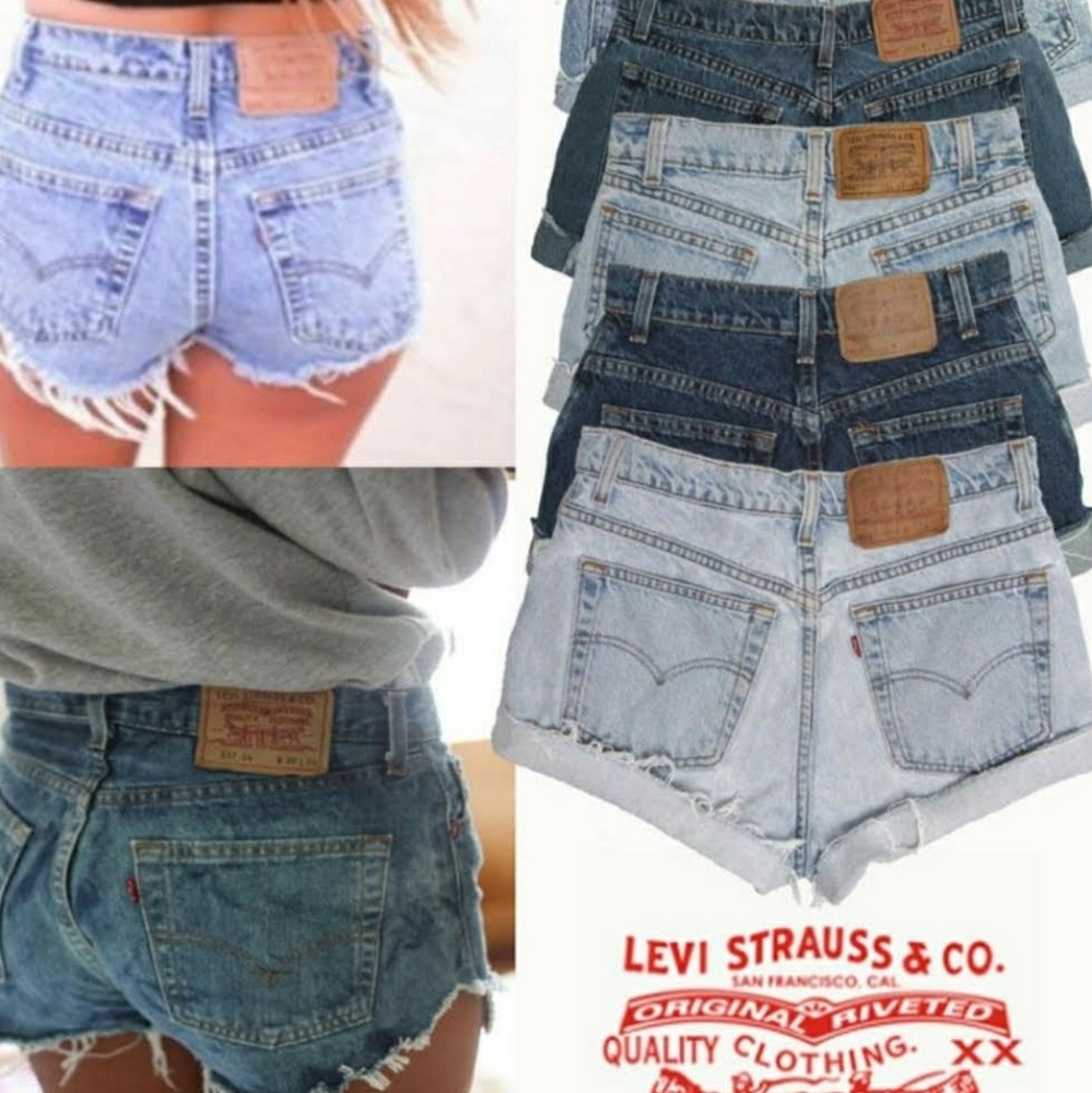 HP! 🎀Levi's Custom distressed raw hem Cutoffs